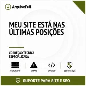 Suporte profissional para meu Site Está nas Últimas Posições