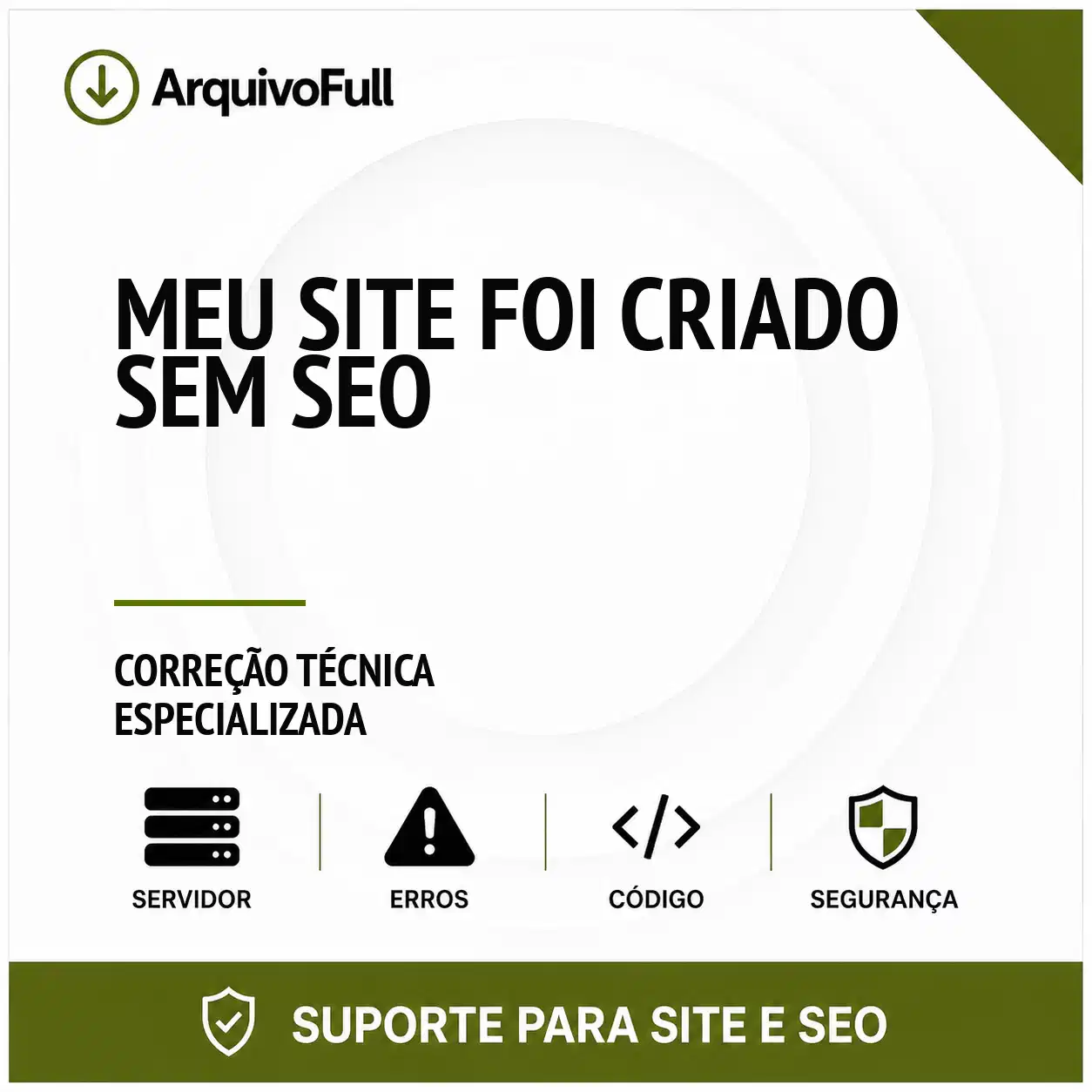 Suporte profissional para meu Site Foi Criado sem SEO