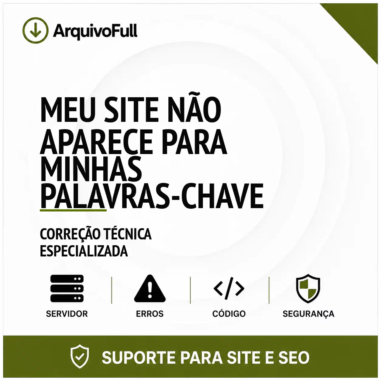 Suporte profissional para meu Site Não Aparece para Minhas Palavras-Chave