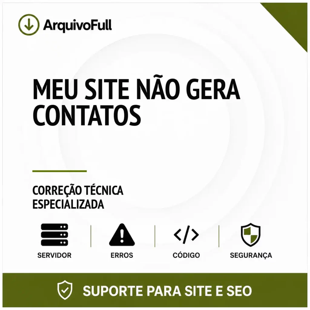 Suporte profissional para meu Site Não Gera Contatos