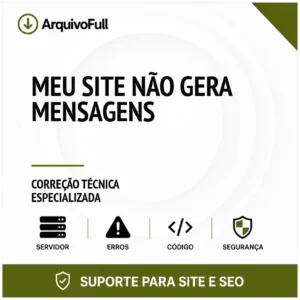 Suporte profissional para meu Site Não Gera Mensagens