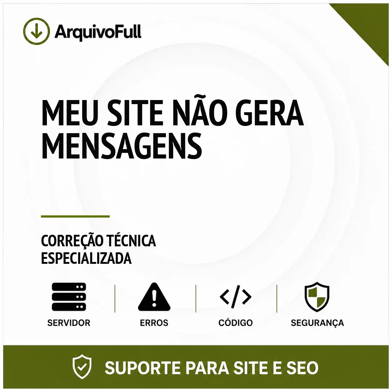 Suporte profissional para meu Site Não Gera Mensagens