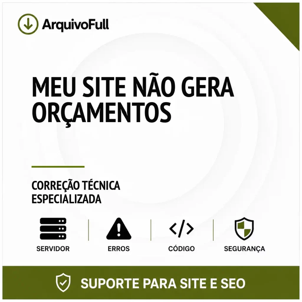 Suporte profissional para meu Site Não Gera Orçamentos