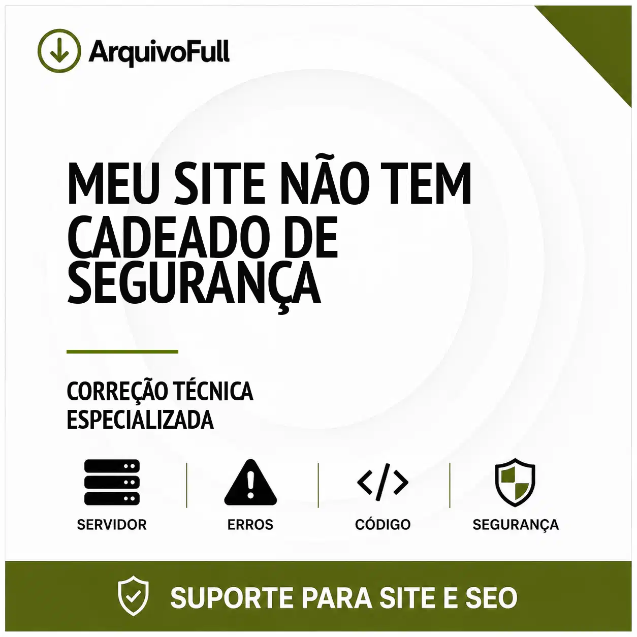 Suporte profissional para meu Site Não Tem Cadeado de Segurança