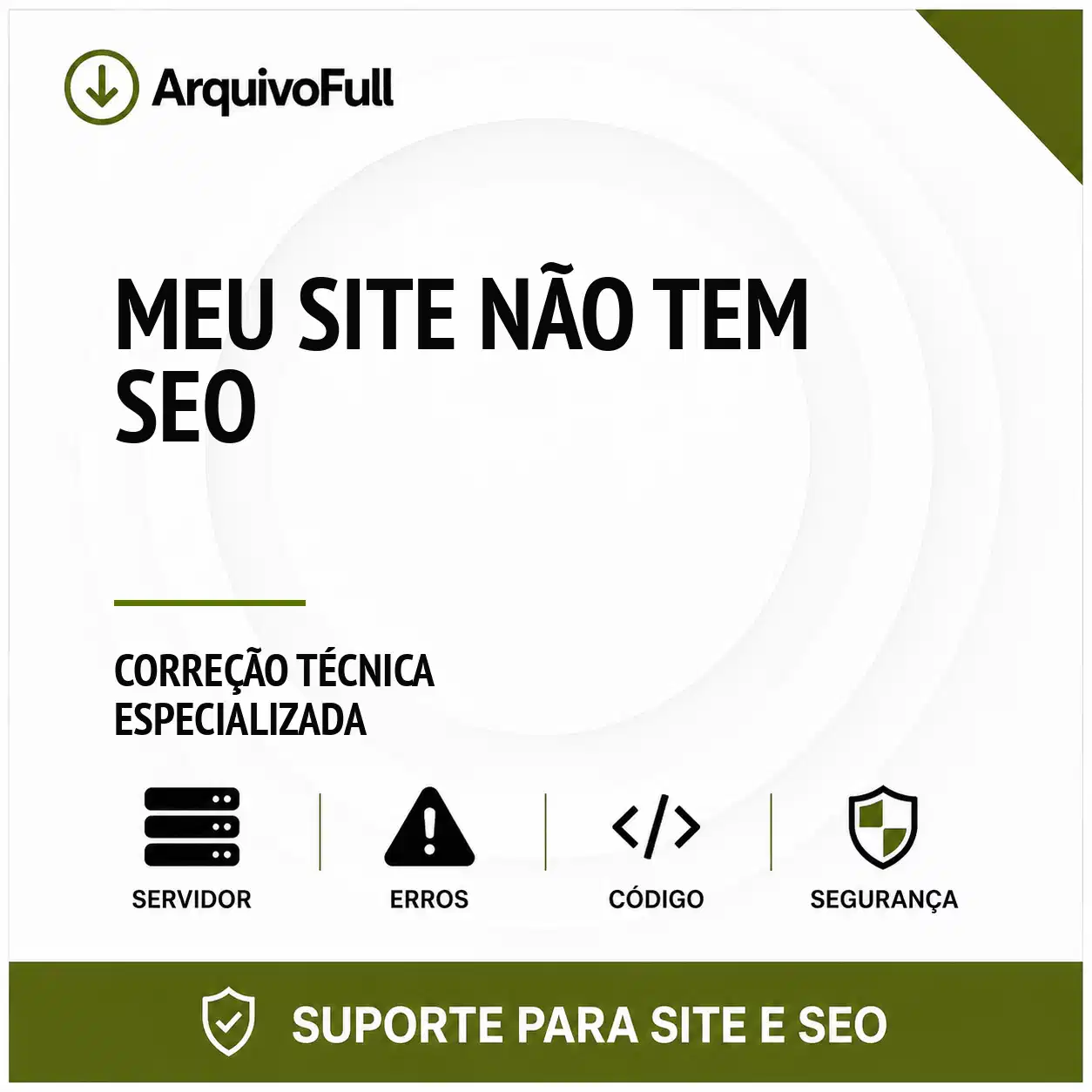 Suporte profissional para meu Site Não Tem SEO