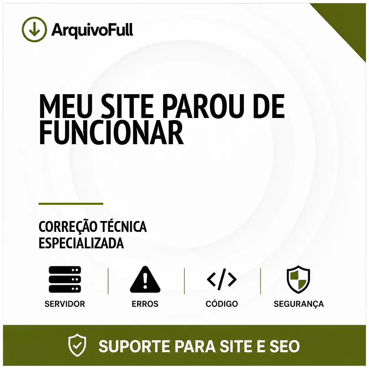 Suporte profissional para meu Site Parou de Funcionar