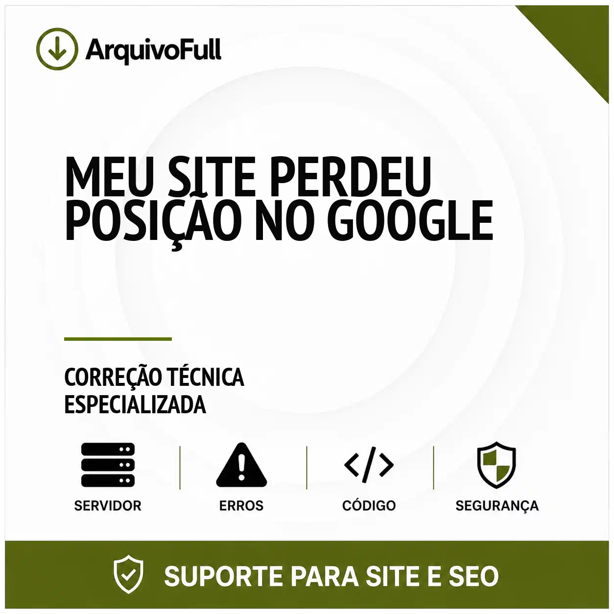 Suporte profissional para meu Site Perdeu Posição no Google