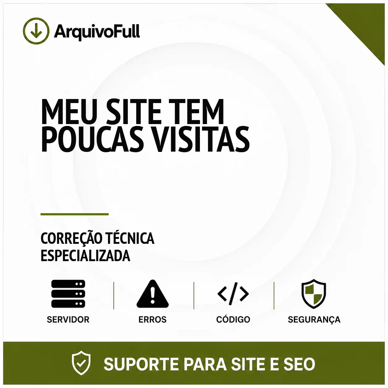 Suporte profissional para meu Site Tem Poucas Visitas