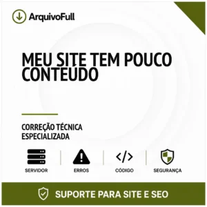 Suporte profissional para meu Site Tem Pouco Conteúdo