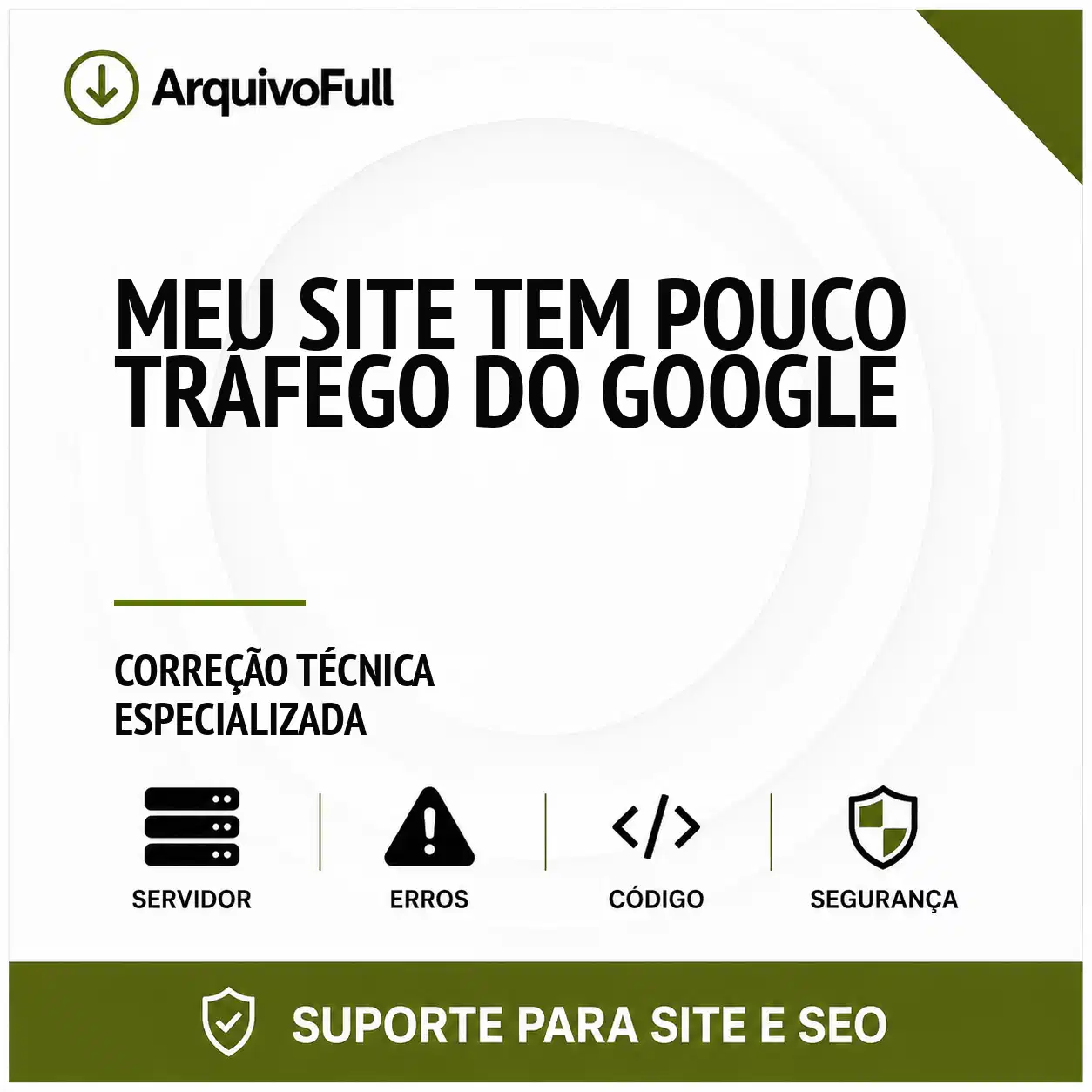 Suporte profissional para meu Site Tem Pouco Tráfego do Google