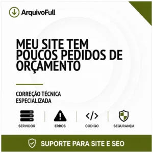 Suporte profissional para meu Site Tem Poucos Pedidos de Orçamento