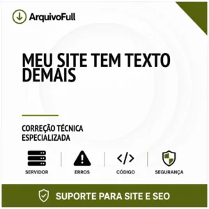 Suporte profissional para meu Site Tem Texto Demais