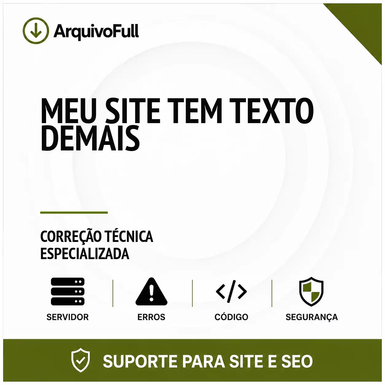 Suporte profissional para meu Site Tem Texto Demais
