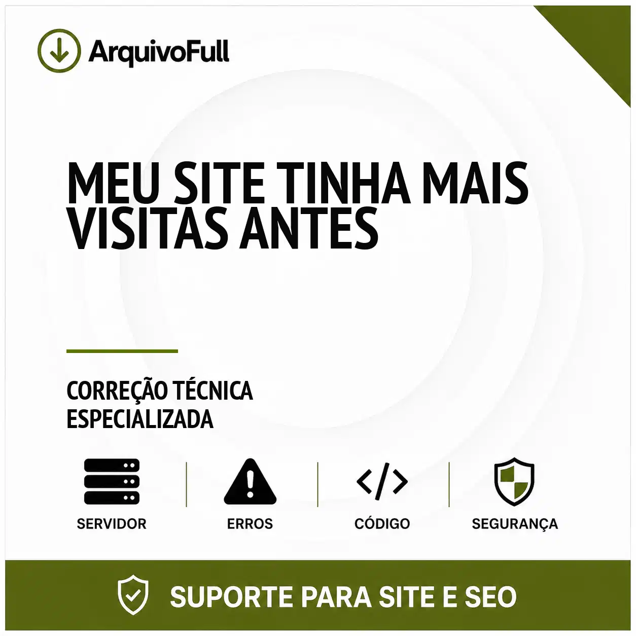 Suporte profissional para meu Site Tinha Mais Visitas Antes