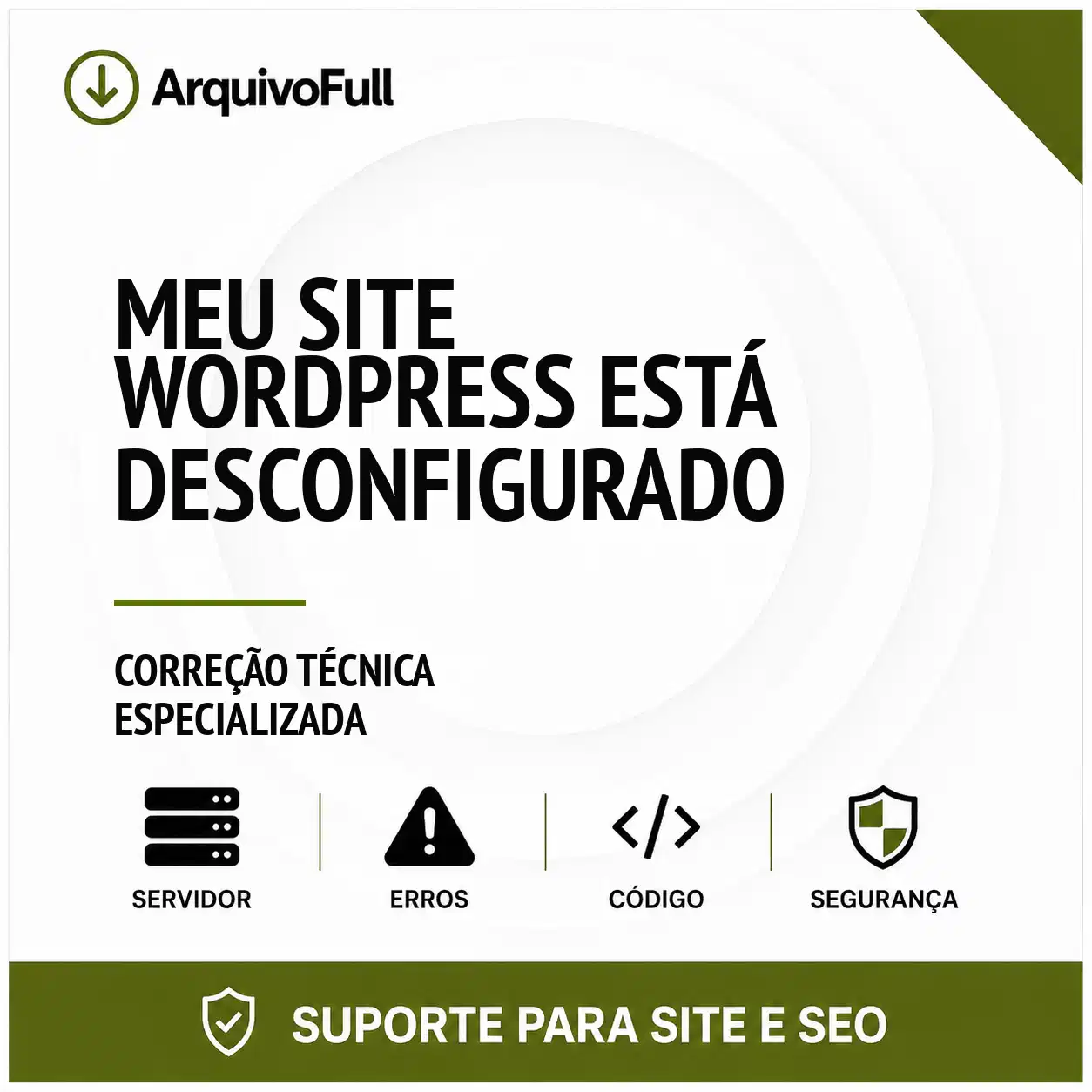 Suporte profissional para meu Site WordPress Está Desconfigurado