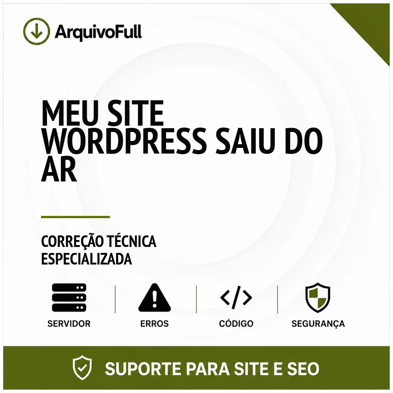 Suporte profissional para meu Site WordPress Saiu do Ar