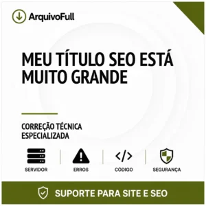 Suporte profissional para meu Título SEO Está Muito Grande