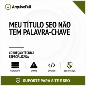 Suporte profissional para meu Título SEO Não Tem Palavra-Chave