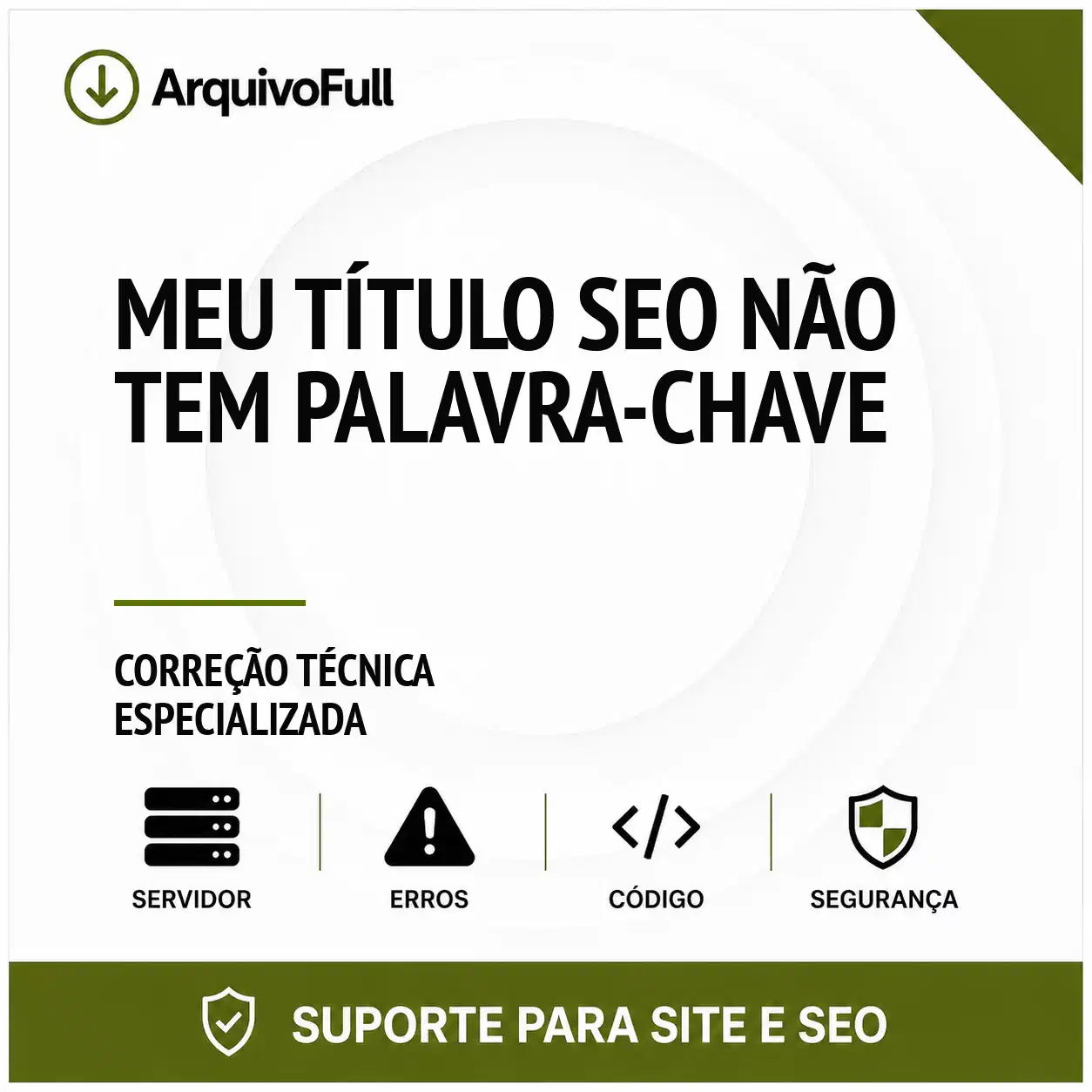 Suporte profissional para meu Título SEO Não Tem Palavra-Chave