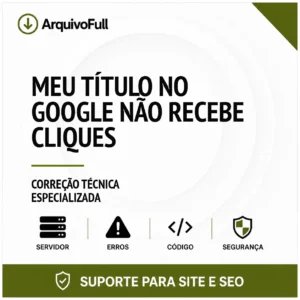 Suporte profissional para meu Título no Google Não Recebe Cliques