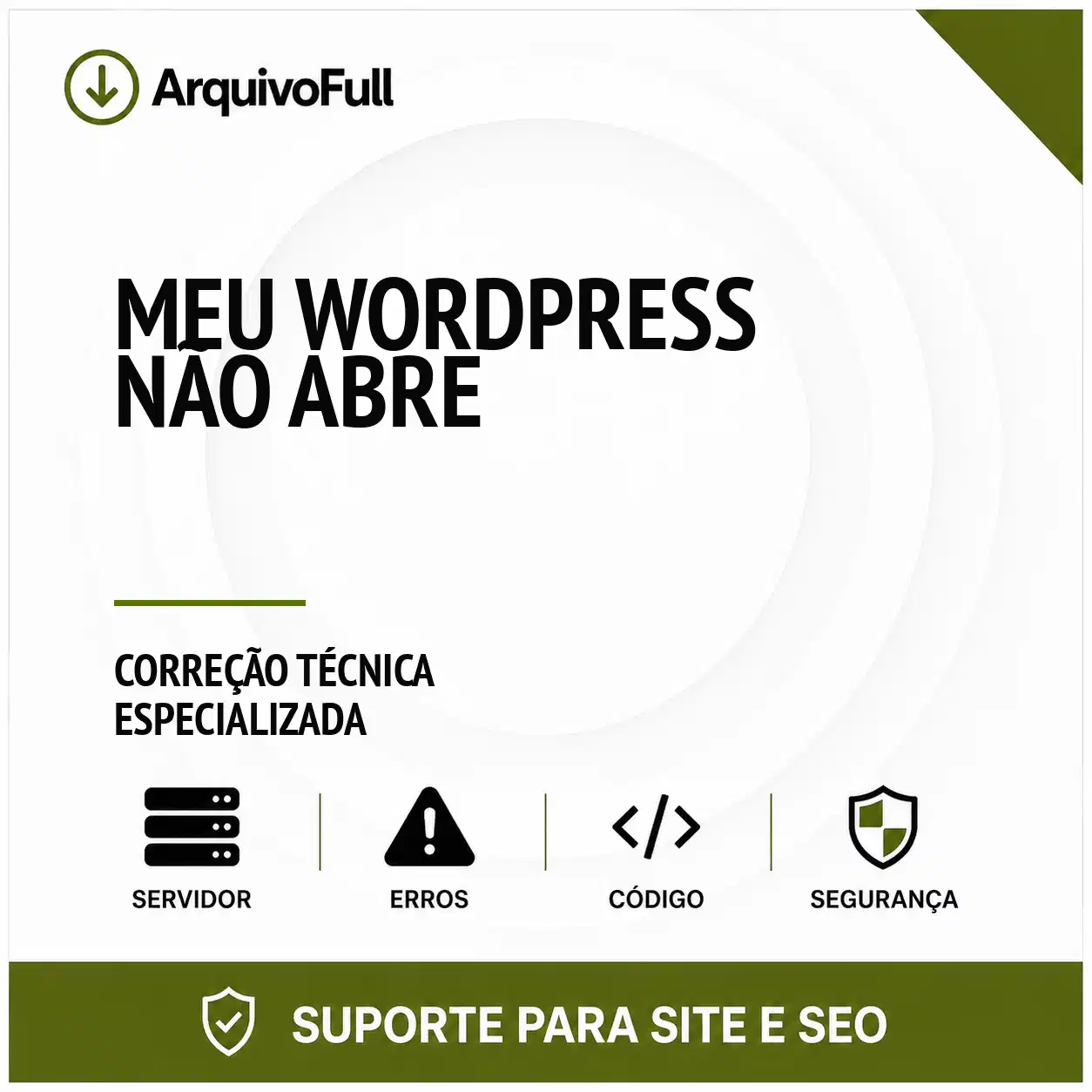 Suporte profissional para meu WordPress Não Abre
