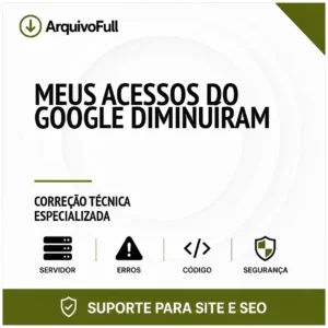 Suporte profissional para meus Acessos do Google Diminuíram