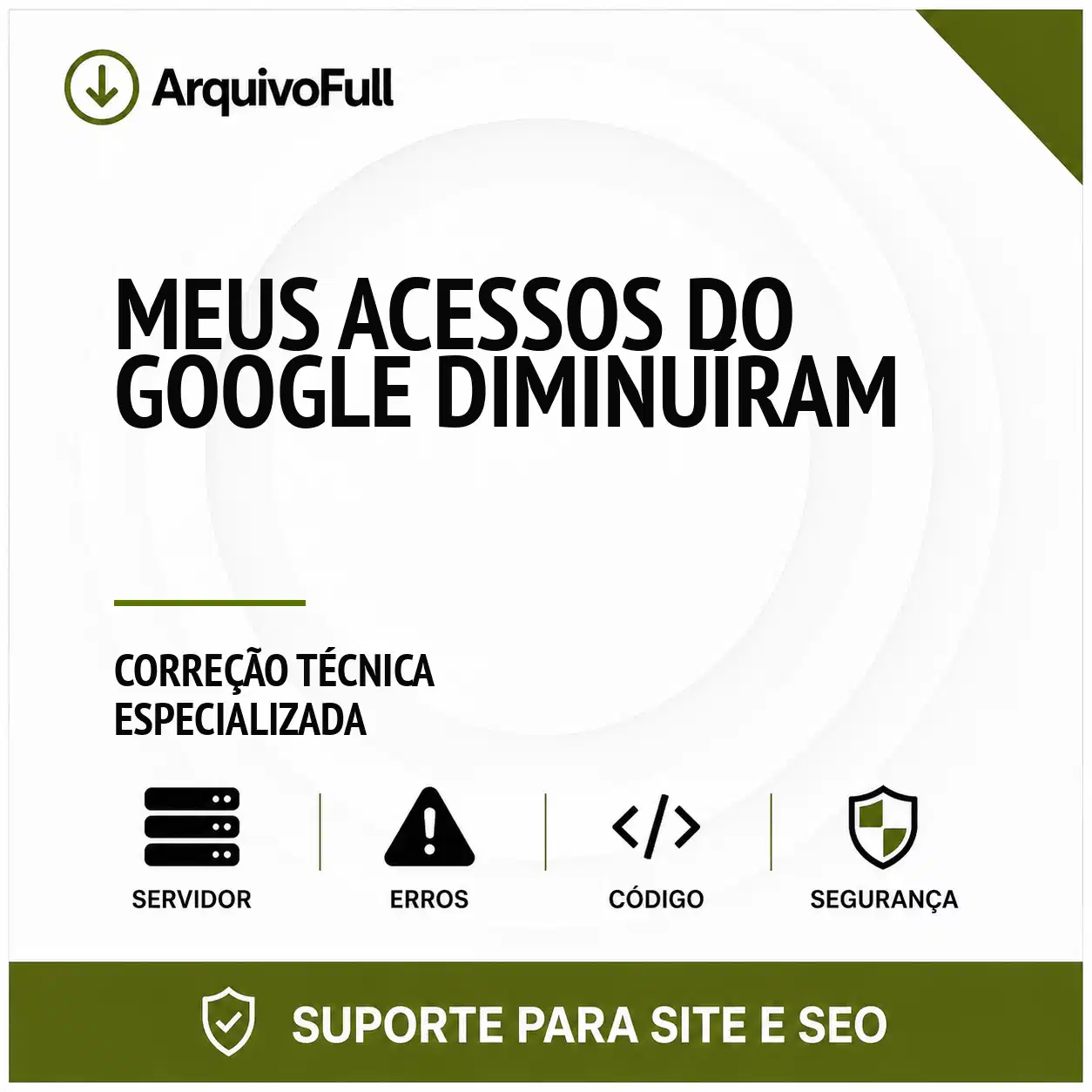Suporte profissional para meus Acessos do Google Diminuíram