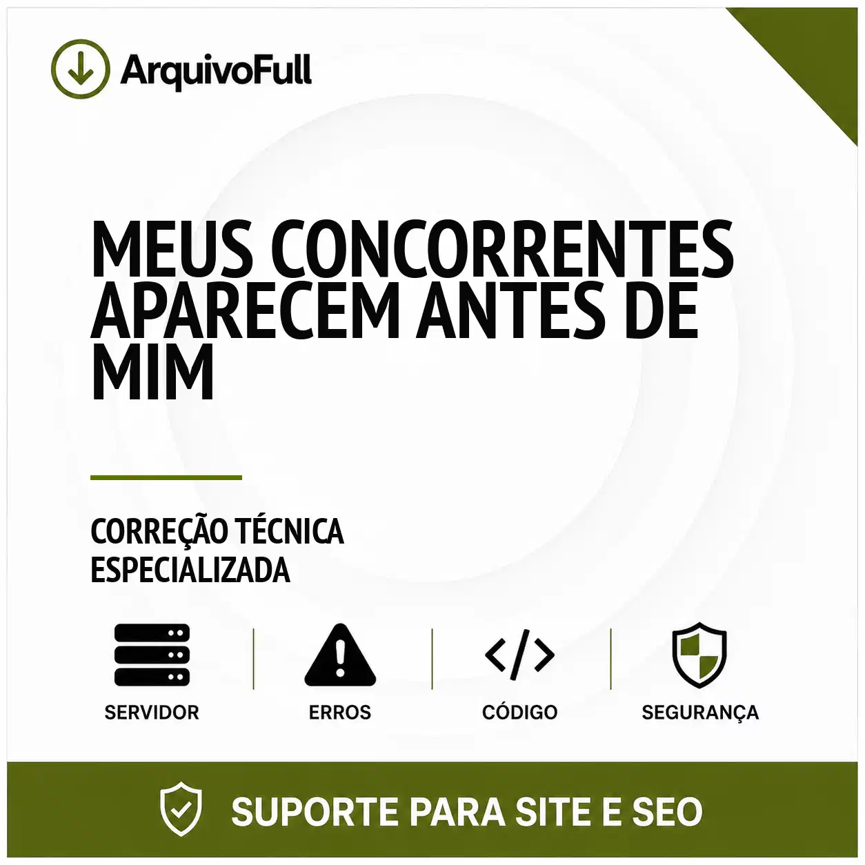 Suporte profissional para meus Concorrentes Aparecem Antes de Mim