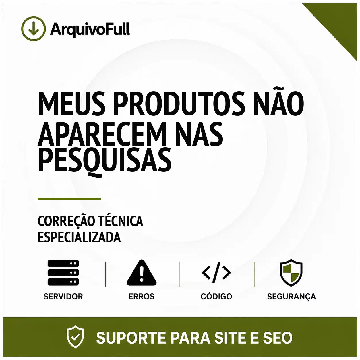 Suporte profissional para meus Produtos Não Aparecem nas Pesquisas