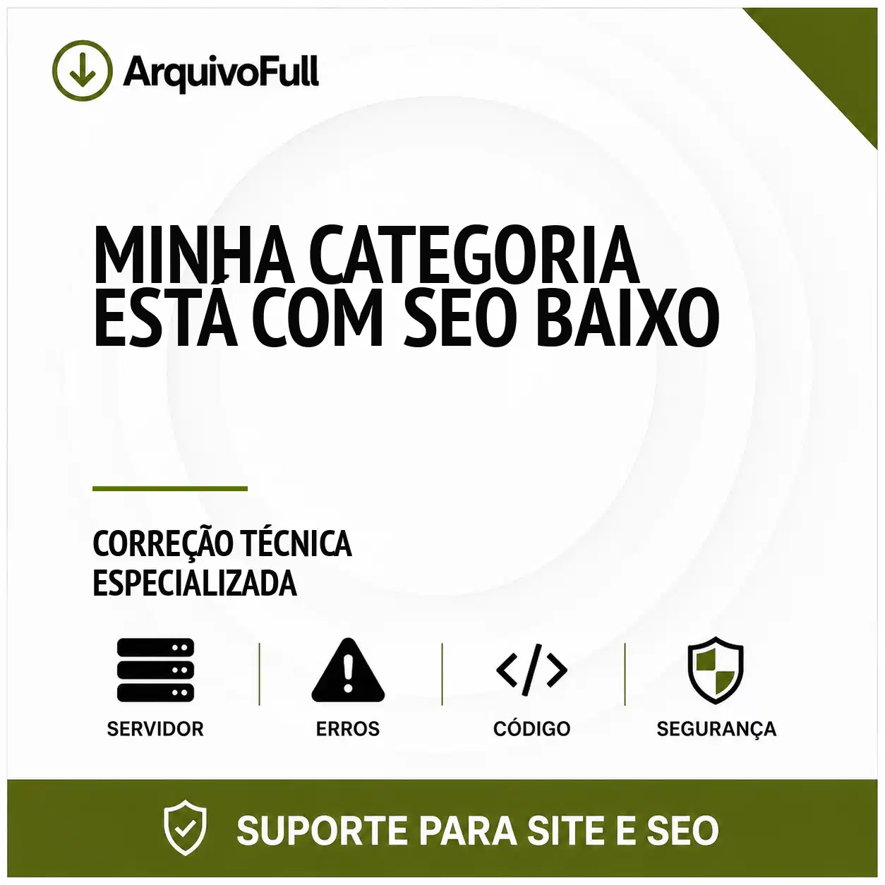 Suporte profissional para minha Categoria Está com SEO Baixo