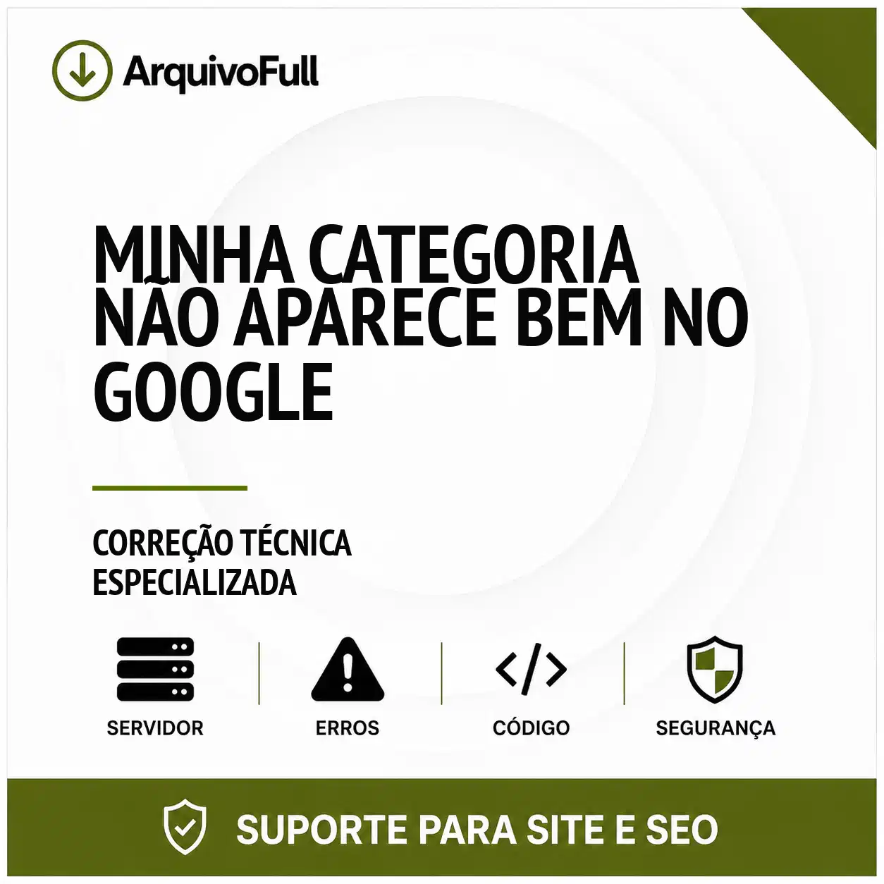 Suporte profissional para minha Categoria Não Aparece Bem no Google