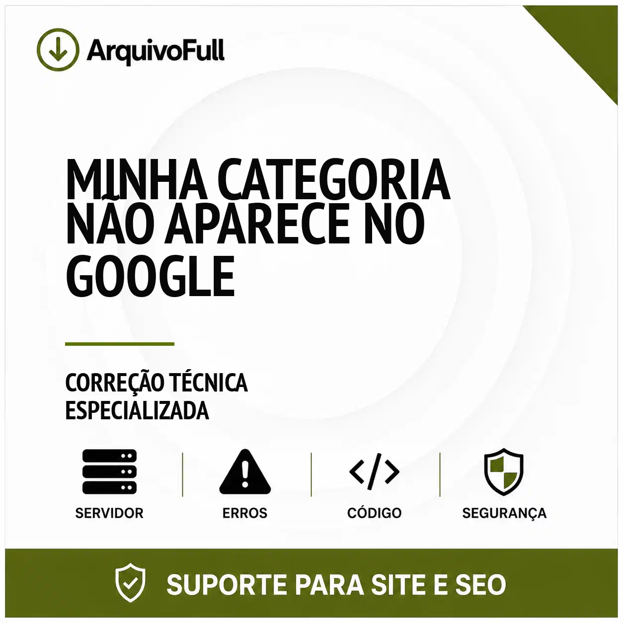 Suporte profissional para minha Categoria Não Aparece no Google