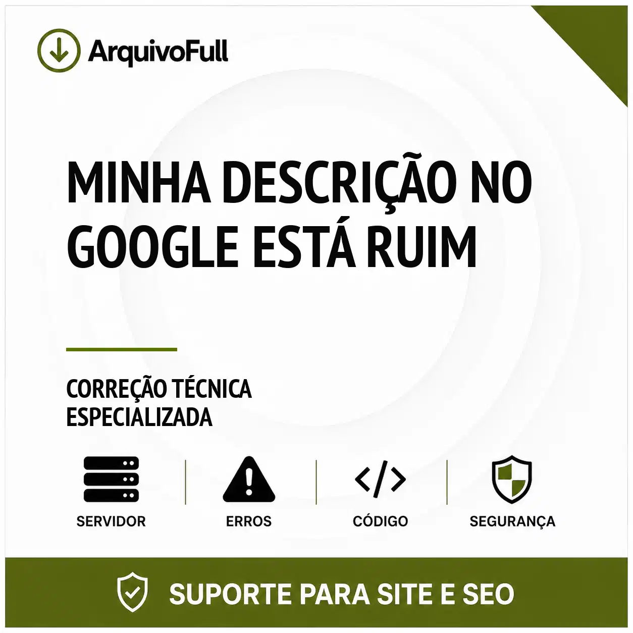 Suporte profissional para minha Descrição no Google Está Ruim