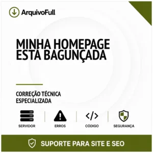 Suporte profissional para minha Homepage Está Bagunçada