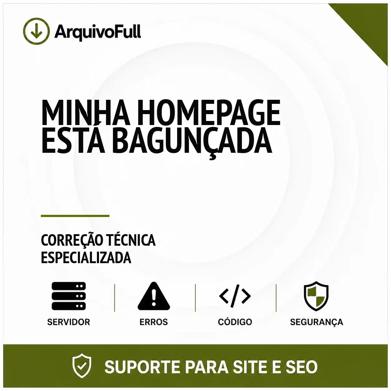 Suporte profissional para minha Homepage Está Bagunçada