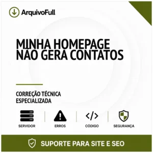 Suporte profissional para minha Homepage Não Gera Contatos