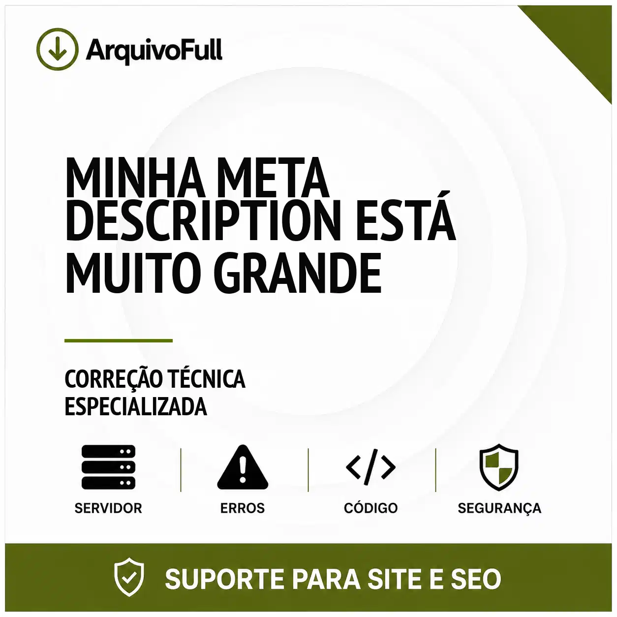 Suporte profissional para minha Meta Description Está Muito Grande
