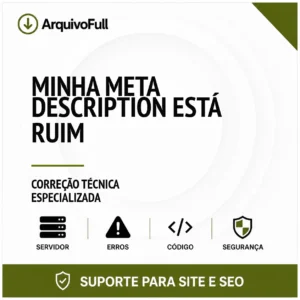 Suporte profissional para minha Meta Description Está Ruim
