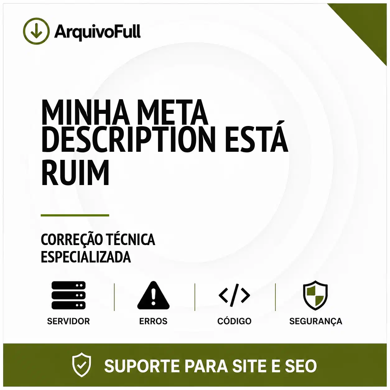 Suporte profissional para minha Meta Description Está Ruim