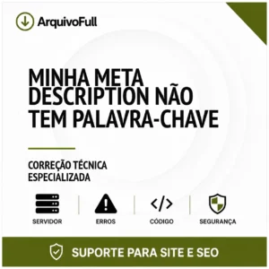 Suporte profissional para minha Meta Description Não Tem Palavra-Chave