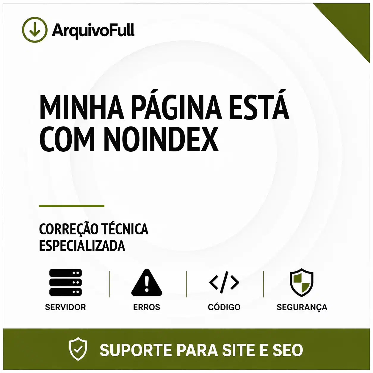 Suporte profissional para minha Página Está com Noindex