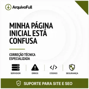 Suporte profissional para minha Página Inicial Está Confusa
