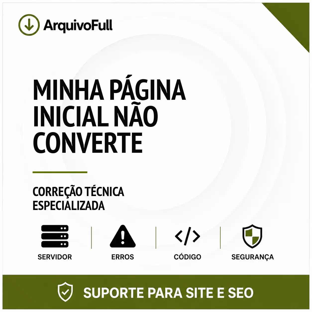 Suporte profissional para minha Página Inicial Não Converte