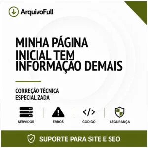 Suporte profissional para minha Página Inicial Tem Informação Demais