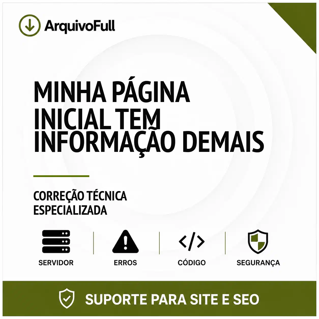 Suporte profissional para minha Página Inicial Tem Informação Demais