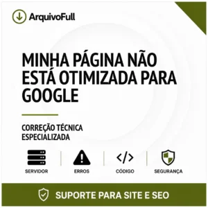 Suporte profissional para minha Página Não Está Otimizada para Google