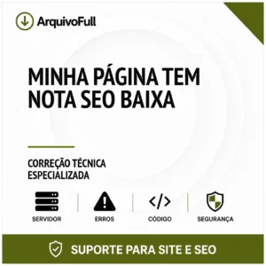 Suporte profissional para minha Página Tem Nota SEO Baixa