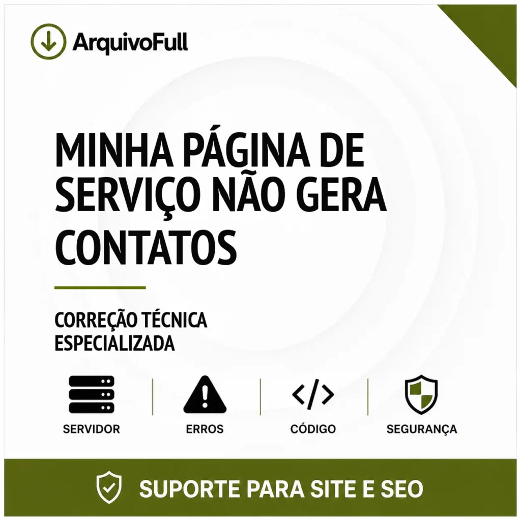 Suporte profissional para minha Página de Serviço Não Gera Contatos