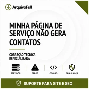 Suporte profissional para minha Página de Serviço Não Gera Contatos