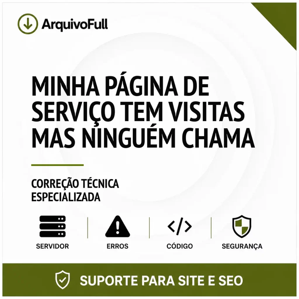 Suporte profissional para minha Página de Serviço Tem Visitas Mas Ninguém Chama